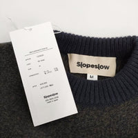 Slopeslow スロープスロウ 新品 1233020 BICOLOR SWEATER 定価71500円 バイカラー サイズM ニット 23AW カーキ メンズ【中古】4-0330T♪