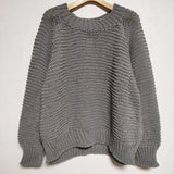 MAINU 新品 Cotton Fish Net Knit 定価33000円 サマー セーター 132100 ニット グレー メンズ マイヌ【中古】4-0601M∞#