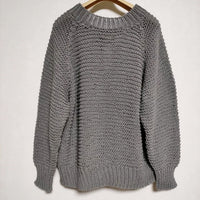 MAINU 新品 Cotton Fish Net Knit 定価33000円 サマー セーター 132100 ニット グレー メンズ マイヌ【中古】4-0601M∞#