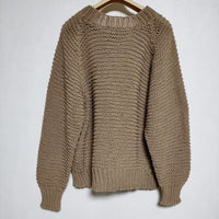 MAINU 新品 Cotton Fish Net Knit 定価33000円 サマー セーター 132100 ニット ベージュ メンズ マイヌ【中古】4-0601M∞