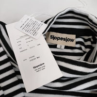 Slopeslow 新品 MOCKNECK LONG SLEEVE T 定価36300円 モックネック カットソー 23SS ブラック ホワイト メンズ スロープスロウ【中古】4-0409M♪