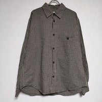 MHL. VINTAGE COTTON WOOL SHIRT 定価25300円 596-0250512 チェック 長袖シャツ 20AW ベージュ メンズ エムエイチエル【中古】4-1010T∞