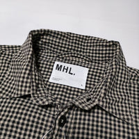 MHL. VINTAGE COTTON WOOL SHIRT 定価25300円 596-0250512 チェック 長袖シャツ 20AW ベージュ メンズ エムエイチエル【中古】4-1010T∞