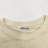 AURALEE LUSTER PLAITING L/S TEE A00SP01GT サイズ5 長袖Ｔシャツ カットソー ロンＴ ライトイエロー メンズ オーラリー【中古】4-0604M♪