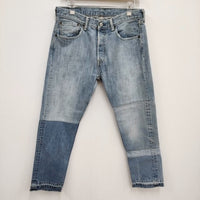 YOUSED 新品 4 pieces patchwork denim pants 定価17380円 ジーンズ リメイク 古着 デニムパンツ ライトブルー メンズ ユーズド【中古】4-0604G♪