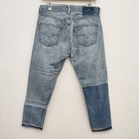 YOUSED 新品 4 pieces patchwork denim pants 定価17380円 ジーンズ リメイク 古着 デニムパンツ ライトブルー メンズ ユーズド【中古】4-0604G♪