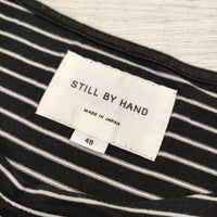 STILL BY HAND ボーダー サイズ48 コットン 胸ポケット 半袖Ｔシャツ カットソー ブラック ホワイト メンズ スティルバイハンド【中古】4-0801S◎