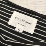 STILL BY HAND ボーダー サイズ48 コットン 胸ポケット 半袖Ｔシャツ カットソー ブラック ホワイト メンズ スティルバイハンド【中古】4-0801S◎