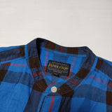 PENDLETON/Adam et Rope WILD LIFE TAILOR バンドカラーリネン 長袖シャツ ブルー メンズ ペンドルトン/アダムエロペ/ワイルドライフテーラー【中古】4-0601M∞