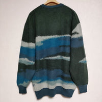 Graphpaper 新品 Jacquard Crew Neck Knit GU233-80281 定価35200円 セーター ニット グリーン メンズ グラフペーパー【中古】4-1111T∞