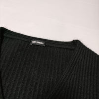 RAF SIMONS 110495 アンゴラ混 ウール XS ニット カーディガン ブラック メンズ ラフシモンズ【中古】4-1111T∞