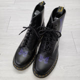 Needles/Dr.Martens NEEDLES STRIPE サイズ42 レースアップ ブーツ ブラック パープル メンズ ニードルス/ドクターマーチン【中古】4-0610G◎