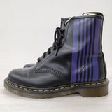 Needles/Dr.Martens NEEDLES STRIPE サイズ42 レースアップ ブーツ ブラック パープル メンズ ニードルス/ドクターマーチン【中古】4-0610G◎