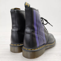 Needles/Dr.Martens NEEDLES STRIPE サイズ42 レースアップ ブーツ ブラック パープル メンズ ニードルス/ドクターマーチン【中古】4-0610G◎