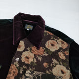 Needles ベロア 花柄 パッチワーク 長袖シャツ ワインレッド ブラウン メンズ ニードルス【中古】4-1114T∞
