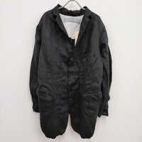 PLUS VETEMENTS DE TRAVAIL 新品 AMISH JACKET 定価61600円 リネンテーラードジャケット ブラック ヴェトモンドゥトラバイユ【中古】4-0512M♪