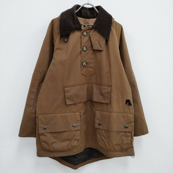 Barbour NEW LONGSHOREMAN サイズ34 オイルド アノラック ブルガリア製 プルオーバー ジャケット ブラウン メンズ バブアー【中古】4-0508T♪