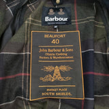 Barbour ビューフォート40周年限定モデル BEAUFORT イギリス製 オイルド コート ジャケット カーキ メンズ バブアー【中古】4-0508T♪