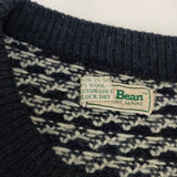 L.L.Bean バーズアイ ヴィンテージニット ノルウェー製 セーター サイズXL ニット ネイビー ホワイト メンズ エルエルビーン【中古】4-0518T♪