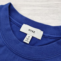 HYKE SHORT-SLV TEE サイズ4 コットン 無地 半袖Ｔシャツ カットソー ブルー メンズ ハイク【中古】4-0801S◎