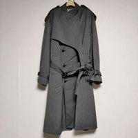 KEISUKEYOSHIDA ケイスケヨシダ brummell trench coat 定価137500円 KY20AW002 ウールストライプ トレンチコート グレー メンズ【中古】4-1016T∞