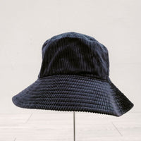 ULTERIOR SUPIMA CORDUROY BUCKET HAT ULHT02-19C05U サイズFREE 帽子 ハット ネイビー メンズ アルテリア【中古】4-1104T◎