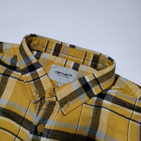 Carhartt L/S Swenson Shirt ボタンダウンチェック ネル 長袖シャツ イエロー メンズ カーハート【中古】4-1225T∞