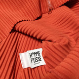 HOMME PLISSE ISSEY MIYAKE プリーツジップアップ ブルゾン ドルマンスリーブ ジャケット オレンジ メンズ オム プリッセ イッセイミヤケ【中古】4-0729M∞