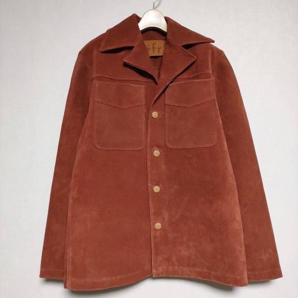 Sefr セファ GUSTAVO OVERSHIRT 定価253000円 カーフレザー 牛革 スエードカーフ ジャケット 23AW WILD RED SUEDE レッド メンズ【中古】4-1111T∞