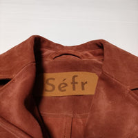 Sefr セファ GUSTAVO OVERSHIRT 定価253000円 カーフレザー 牛革 スエードカーフ ジャケット 23AW WILD RED SUEDE レッド メンズ【中古】4-1111T∞