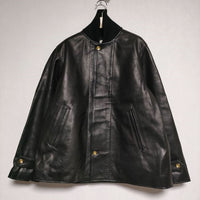 semoh Horese Leather Pharaoh Jacket 定価170500円 馬革 レザー ジャケット 23AW ブラック メンズ セモー【中古】4-1111A∞