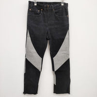 77circa 新品 circa make AJ cutback denim pants 定価31900円 加工 リメイク 32 デニムパンツ ブラック メンズ ナナナナサーカ【中古】4-0810G♪