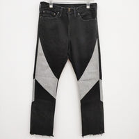 77circa 新品 circa make AJ cutback denim pants 定価31900円 加工 リメイク 34 デニムパンツ ブラック メンズ ナナナナサーカ【中古】4-0810G♪