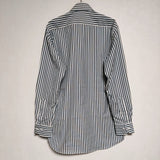 green label relaxing コットン ストライプ ドレス 長袖シャツ ホワイト グリーン メンズ グリーンレーベルリラクシング【中古】4-1026M∞