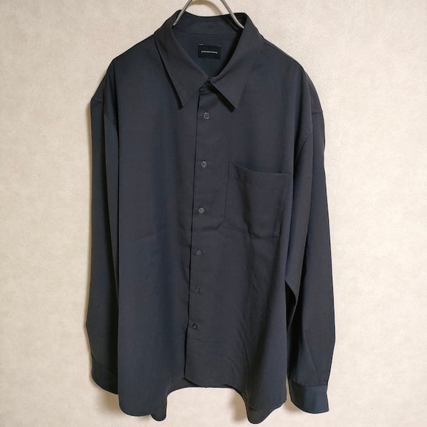 green label relaxing ウォッシャブル ビエラ ジャストルーズ シャツ 定価11000円 3211-107-3119 長袖シャツ チャコールグレー メンズ グリーンレーベルリラクシング【中古】4-0901M△