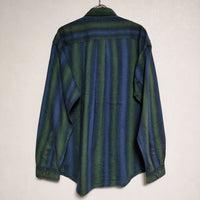 patagonia オーガニックコットン 53836F5 ストライプ S 長袖シャツ グリーン ネイビー メンズ パタゴニア【中古】4-1026M∞