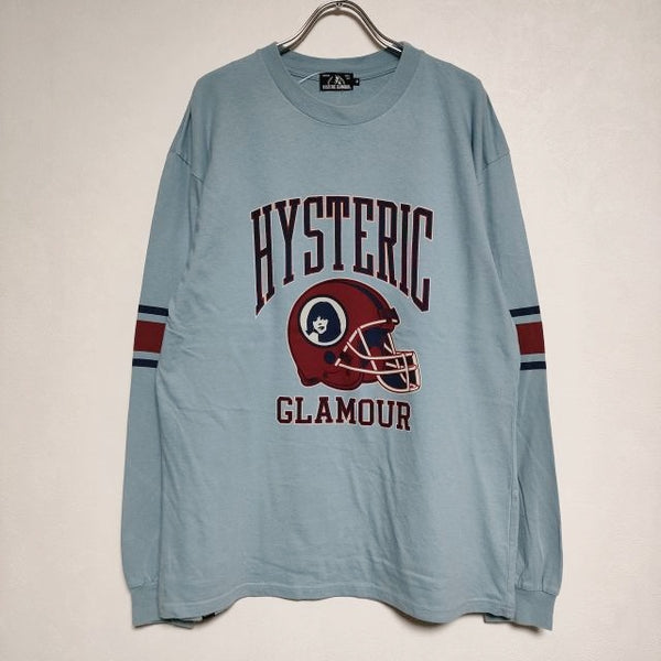 HYSTERIC GLAMOUR プリント コットン 02203CL05 HGFL  長袖Ｔシャツ カットソー ロンＴ ブルー メンズ ヒステリックグラマー【中古】4-1026M∞