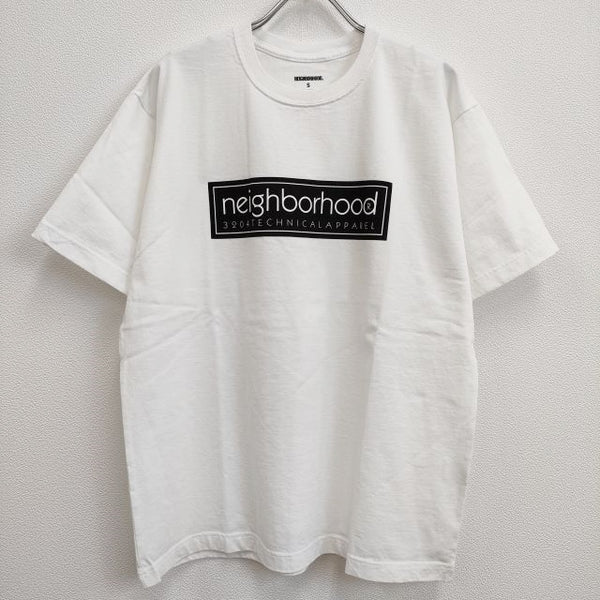 NEIGHBORHOOD ボックスロゴ 3204 TECHNICAL APPAREL サイズS 半袖Ｔシャツ カットソー ホワイト メンズ ネイバーフッド【中古】4-0818S♪