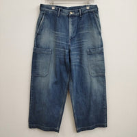 Graphpaper 新品 Selvage Denim Cargo Pants(DARK FADE) GM233-40182DB 定価37400円 1 デニムパンツ ブルー グラフペーパー【中古】4-0818G♪