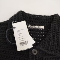 AURALEE 新品 HAND CROCHET WOOL KNIT SHIRTS A23AC01KB 定価104500円 3 カーディガン 23AW ブラック メンズ オーラリー【中古】4-0814T♪