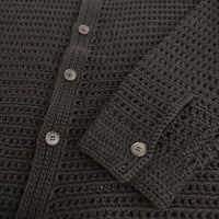 AURALEE 新品 HAND CROCHET WOOL KNIT SHIRTS A23AC01KB 定価104500円 3 カーディガン 23AW ブラック メンズ オーラリー【中古】4-0814T♪