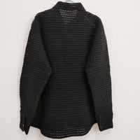 AURALEE 新品 HAND CROCHET WOOL KNIT SHIRTS A23AC01KB 定価104500円 4 カーディガン 23AW ブラック メンズ オーラリー【中古】4-0814T♪#