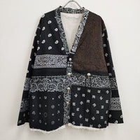 Children of the discordance 新品 BANDANA PATCHWORK CONCHO JACKET カーディガン ブラック チルドレンオブザディスコーダンス【中古】4-0818M♪