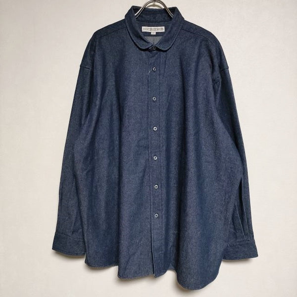 INDIVIDUALIZED SHIRTS XL コットン デニム 長袖シャツ ネイビー メンズ インディビジュアライズドシャツ【中古】4-1026M∞