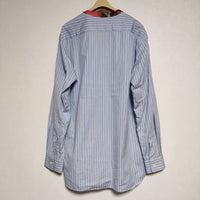 COMME des GARCONS SHIRT プリント加工総柄ドッキング カットソー プルオーバー S26010  長袖シャツ AD表記なし ブルー メンズ コムデギャルソンシャツ【中古】4-1016M∞