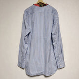 COMME des GARCONS SHIRT プリント加工総柄ドッキング カットソー プルオーバー S26010  長袖シャツ AD表記なし ブルー メンズ コムデギャルソンシャツ【中古】4-1016M∞