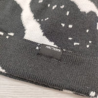 ARC'TERYX Lightweight Grotto Toque コットン混 帽子 ニットキャップ ブラック ホワイト レディース アークテリクス【中古】4-0904G◎