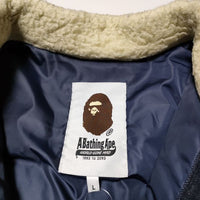 BAPE/A BATHING APE デニム ナイロン ボア カモ ダウンジャケット ネイビー メンズ アベイシングエイプ【中古】4-1010A∞