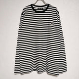 WIND AND SEA WDS (sail-boat) BORDER L/S T-SHIRT ボーダー 長袖Ｔシャツ カットソー ロンＴ ブラック ホワイト メンズ ウィンダンシー【中古】4-1026M∞