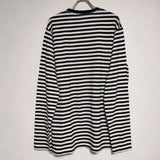 WIND AND SEA WDS (sail-boat) BORDER L/S T-SHIRT ボーダー 長袖Ｔシャツ カットソー ロンＴ ブラック ホワイト メンズ ウィンダンシー【中古】4-1026M∞